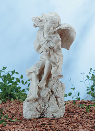 Garden Angel with Rabbit